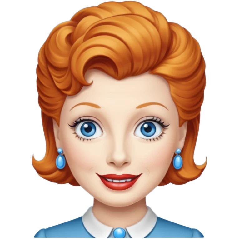 Lucille Ball with blue eyes emoji