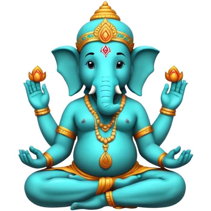Turquoise skin’ Ganesh meditating emoji