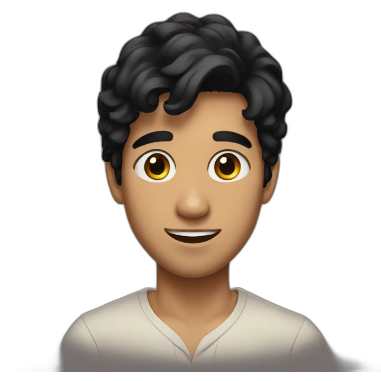 young man , black hair, black earing emoji