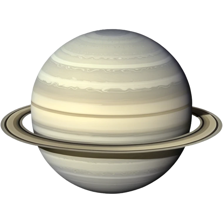 Saturn planet in greyscale colors, grey tones only emoji