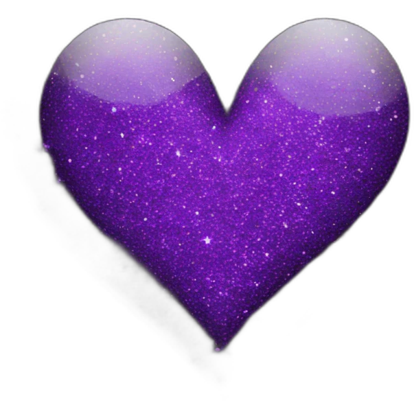 Black and purple glitter heart emoji