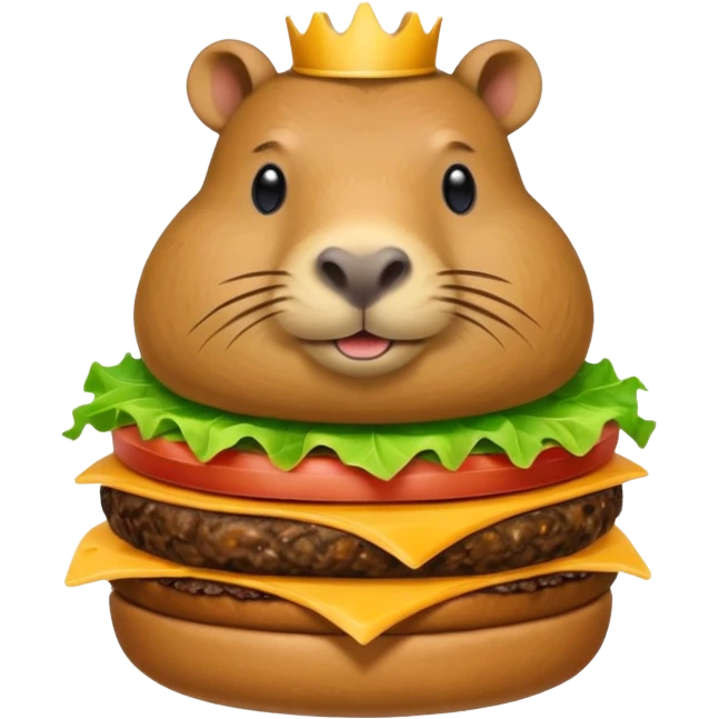 capybara sitting on a burger emoji