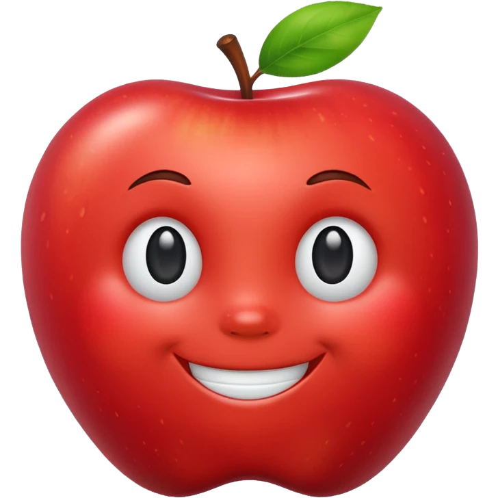 Apple with smile emoji