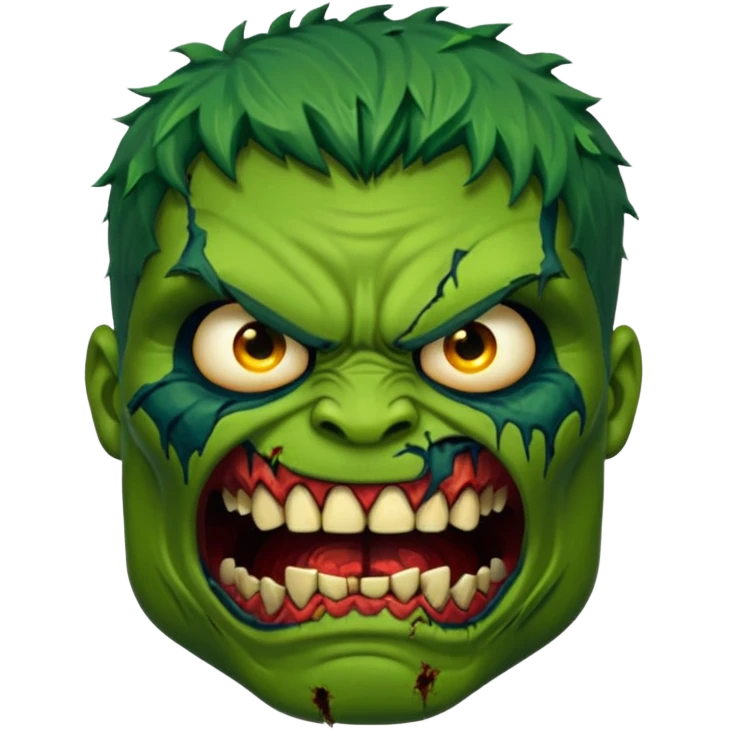 Zombie Hulk face  emoji