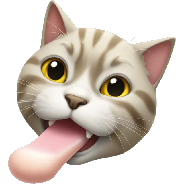 Cat licking paw emoji