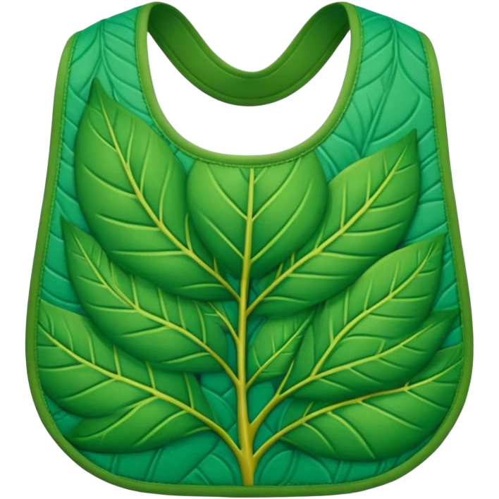 Green bib leaf pattern emoji