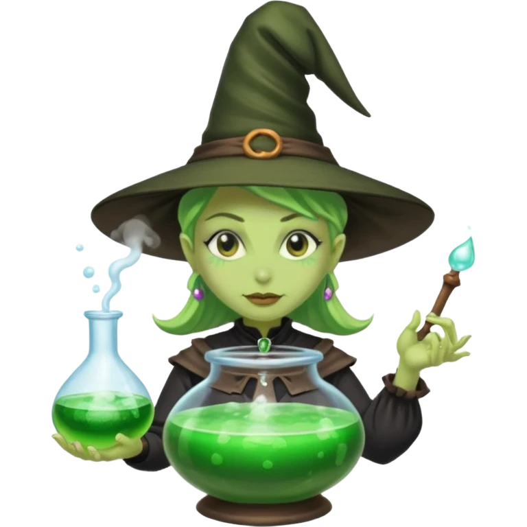 green witch cooking potion emoji