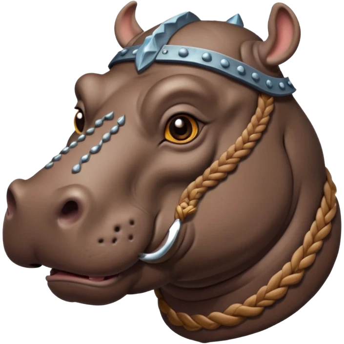 hippo viking ancient with tatooed emoji