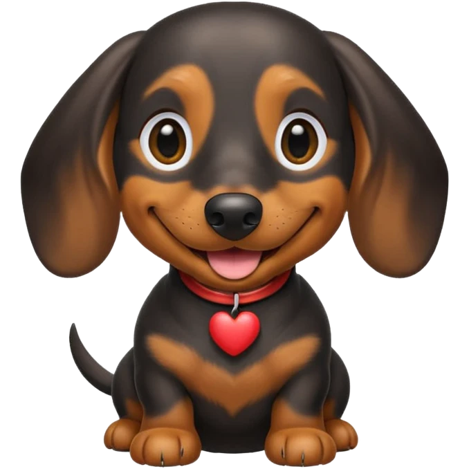 Black and tan dapple dachshund smiling emoji