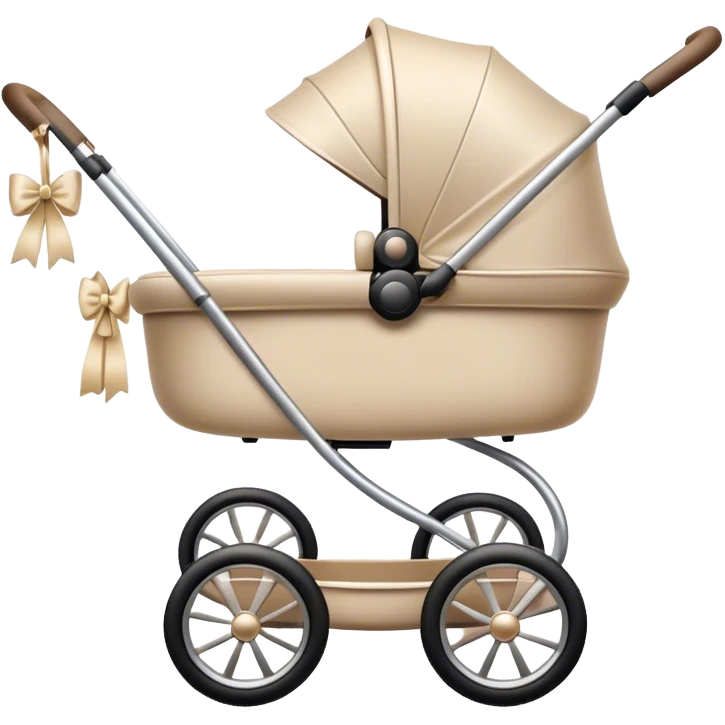 Elegant biege stroller with bow emoji