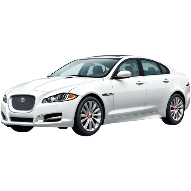 white Jaguar car sedan emoji