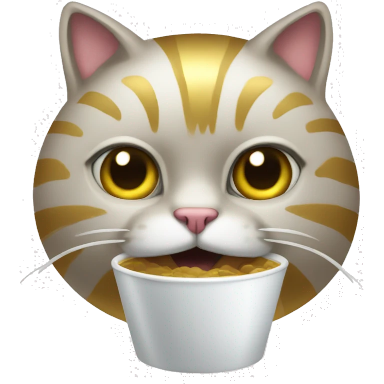 Cat with gold teeth and double cup emoji