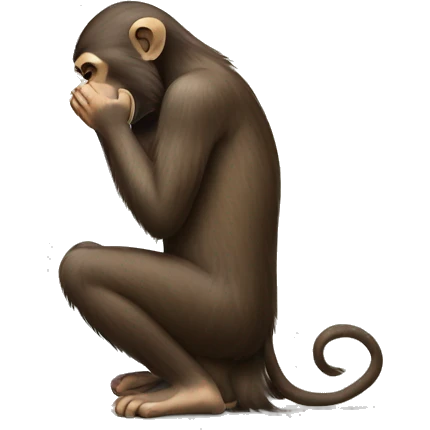 Monkey kneeling and praying emoji