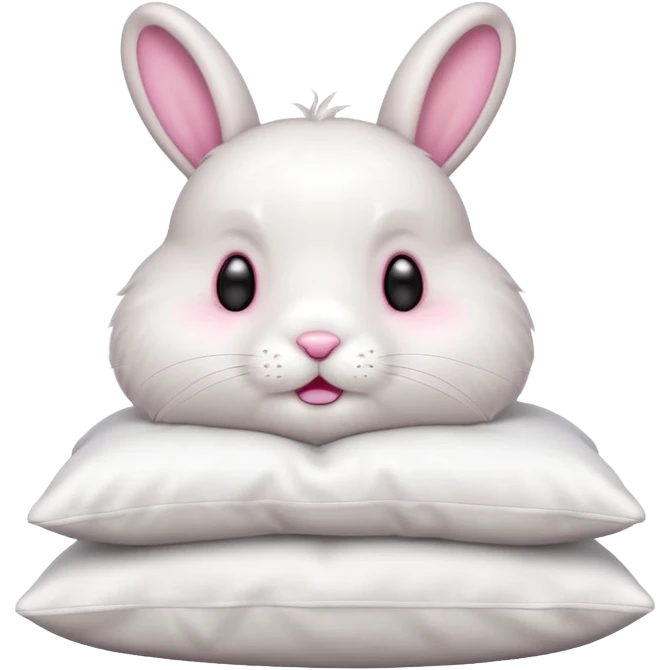 Bunny with a pillow eating the pillow emoji