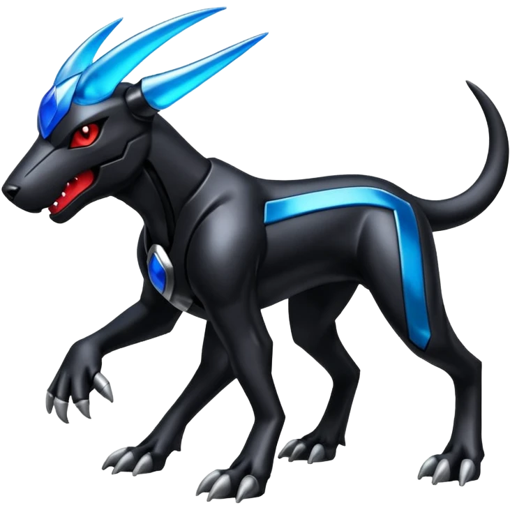 Shiny Metallic Alloy Onyx-Houndoom-Zekrom-Genesect-Pokémon-Fakémon-hybrid-creature emoji