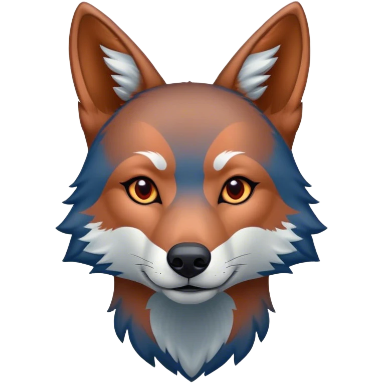 Blue cross with red wolf no ears for human emoji
