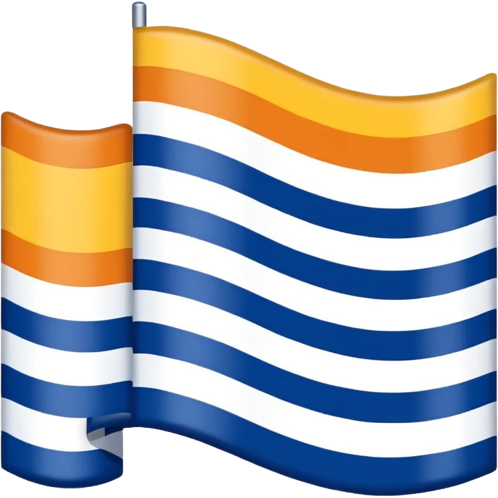 A flag whit darkblue, blue, white, yellow and orange and has 5 stripes white in the middle, blue in next to white left, yellow next to white right, orange next to yellow right, dark blue next to blue left💙🩵🤍💛🧡 emoji