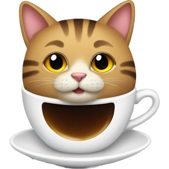 Coffee with cat emoji