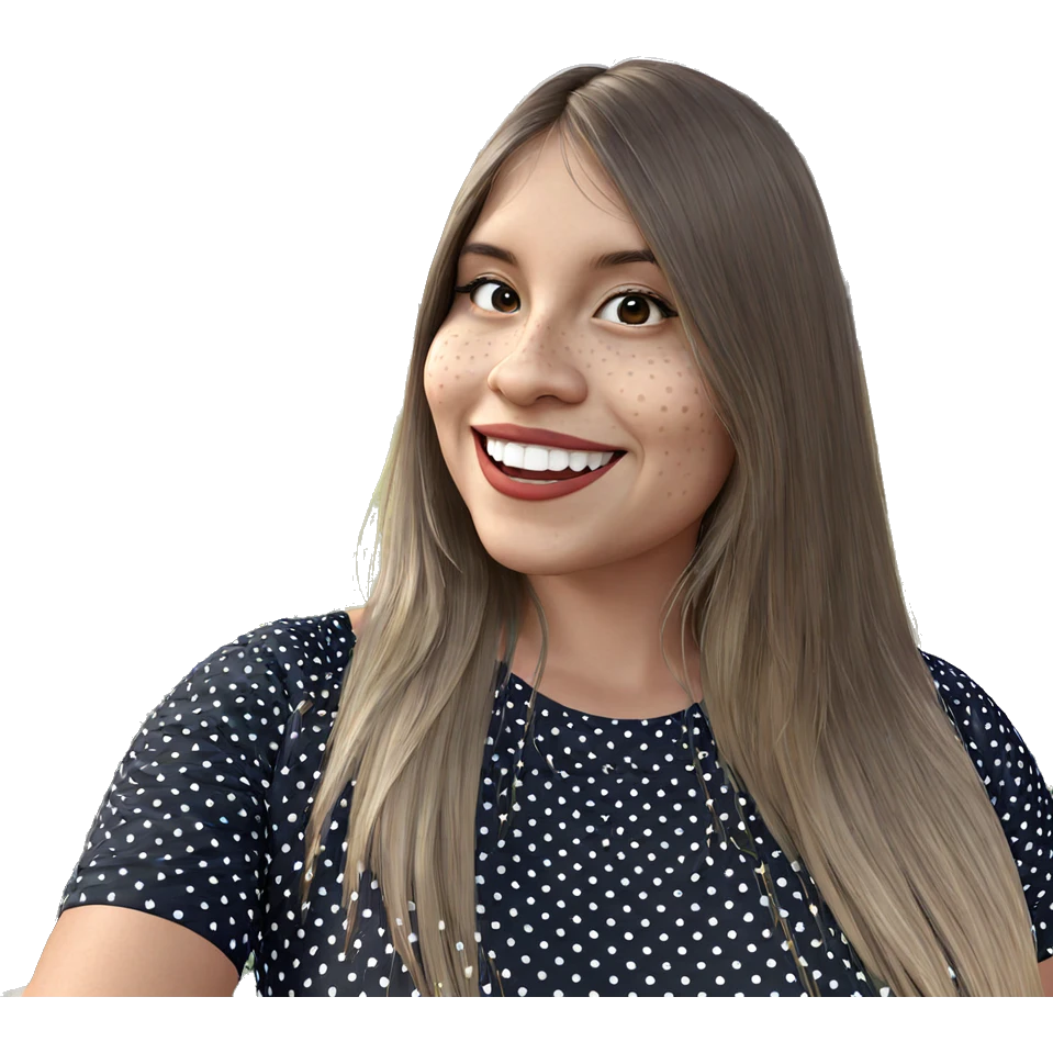smiling girl in polka dots emoji