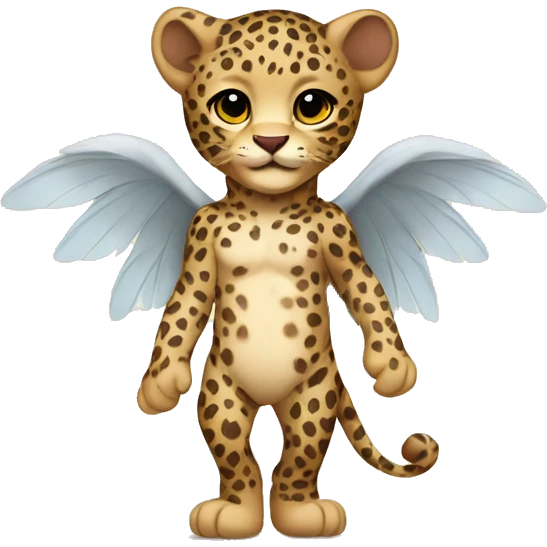 Leopard baby with wings full body emoji