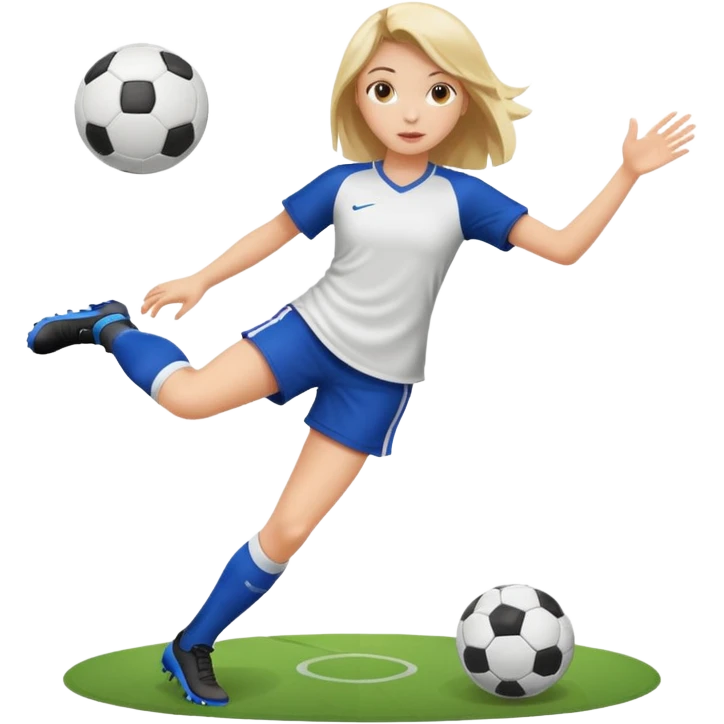 Girl Shooting a soccer ball emoji