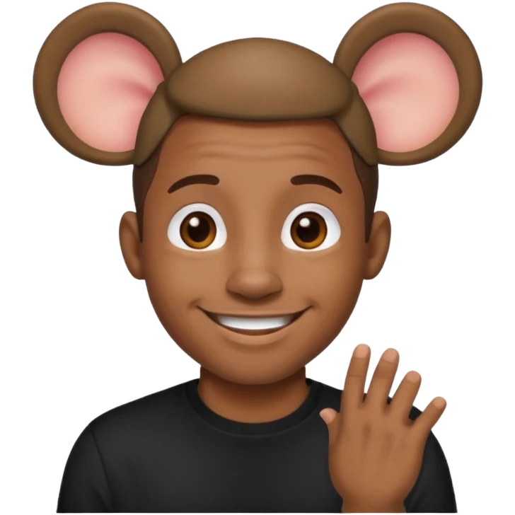 black man with mouse ears emoji