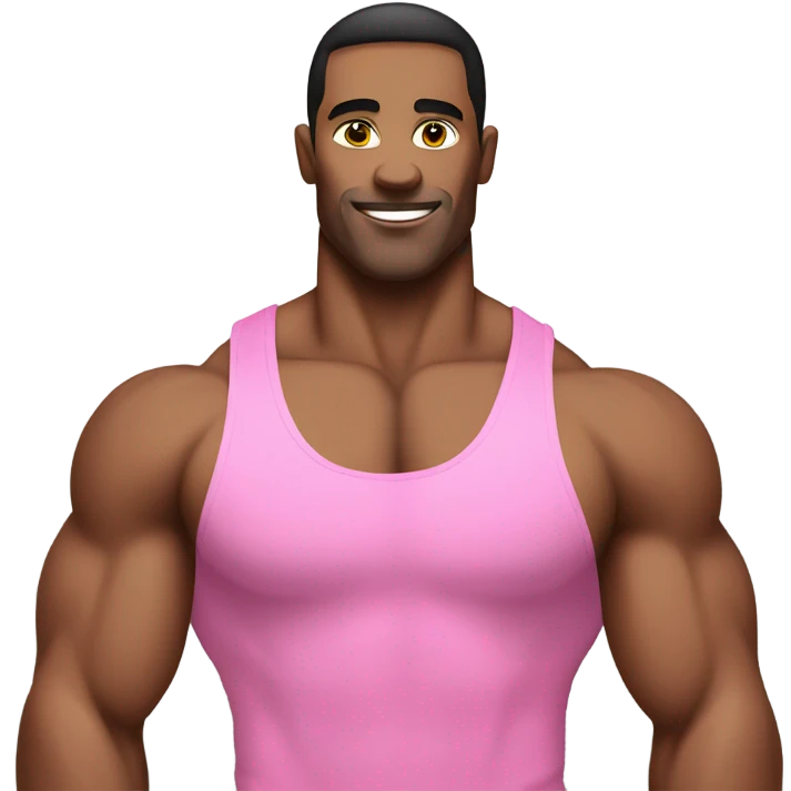 Body builder man with pink tank top emoji