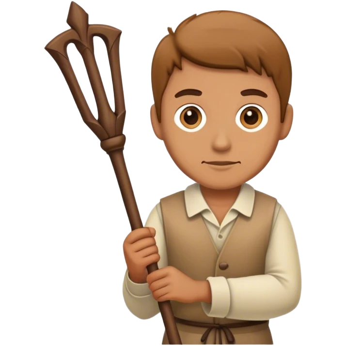 Guy holding a staff emoji
