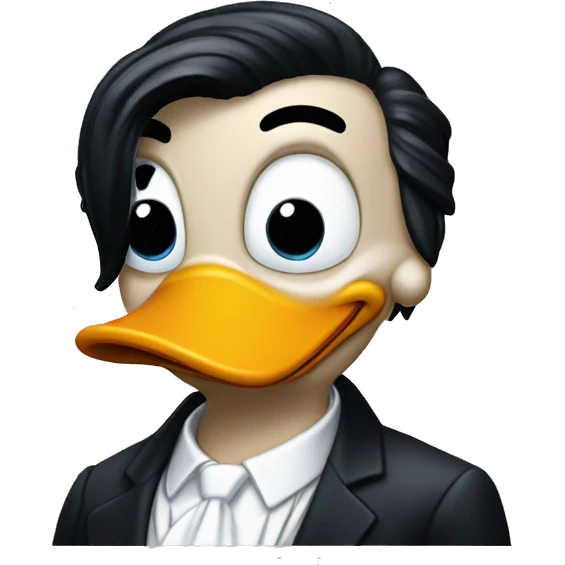 Donald Duck dressed as Patrick Bateman funny emoji