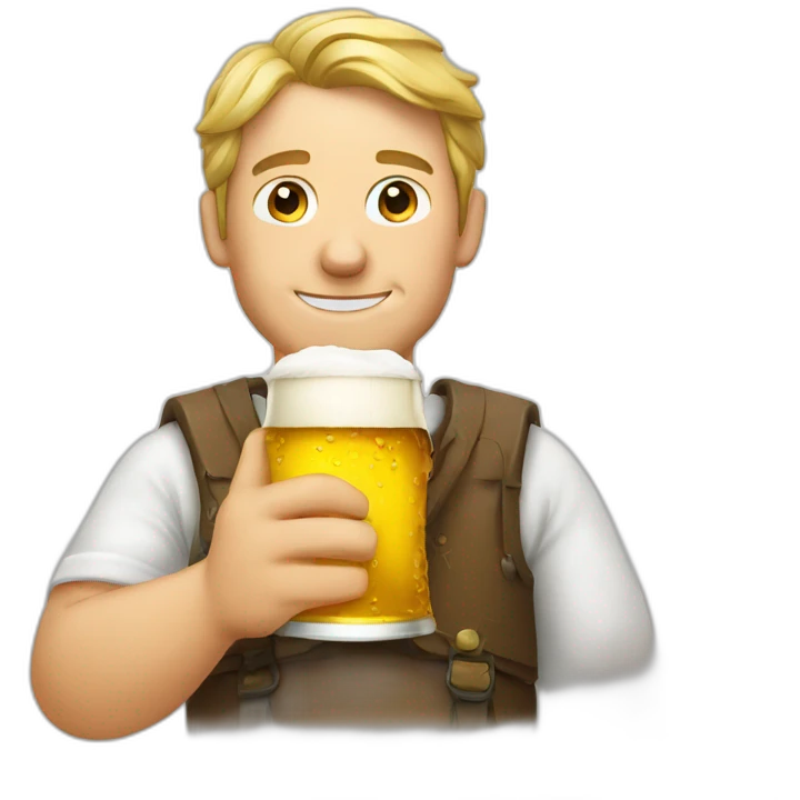 A swiss person drinking beer emoji