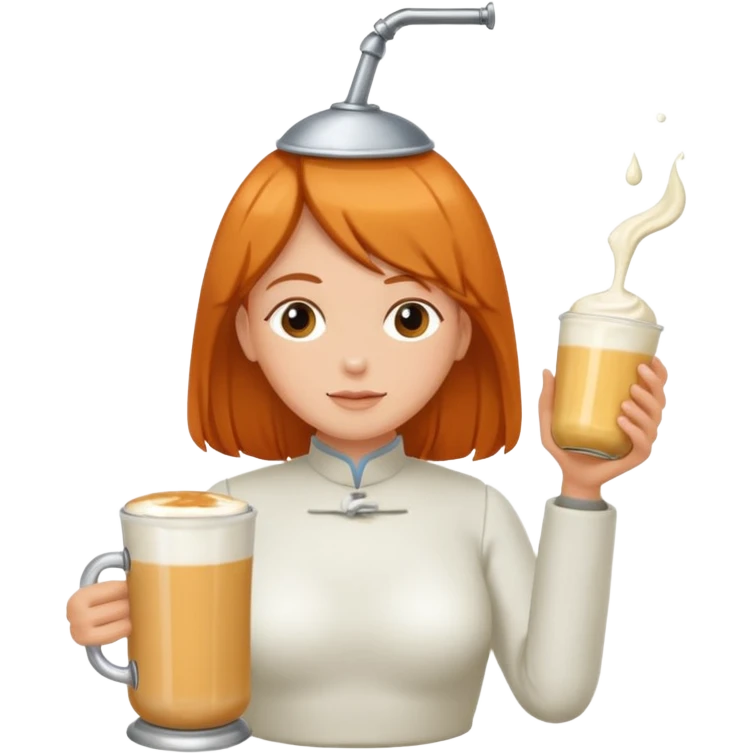 Un biberon avec du lait chaud et Jeanne d’arc en colère qui flotte dans le biberon  emoji