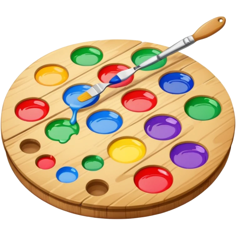 palette with colorful paints and a brush emoji
