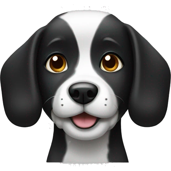 Black and white dog  emoji