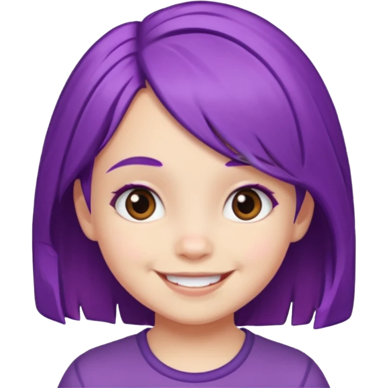 5 years old girl with purple hair emoji