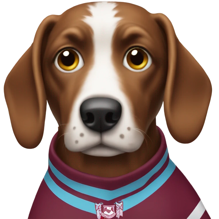 A West Ham supporting dog emoji