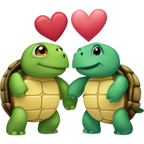 Turtles in love emoji