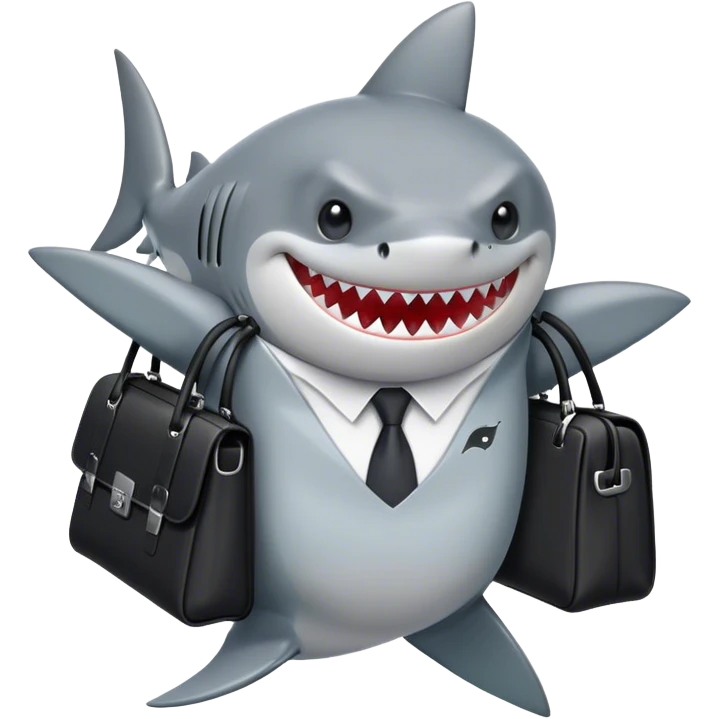 business shark with a bag emoji