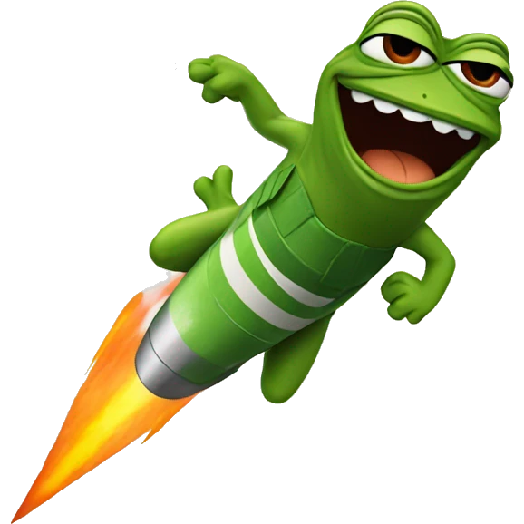 pepe with rocket  emoji