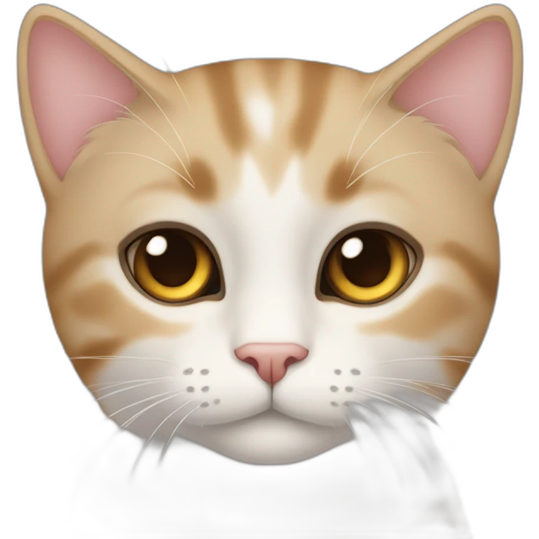 cat Brown and wthite eyes ambar emoji