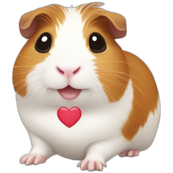 Guinea pig waving with heart emoji