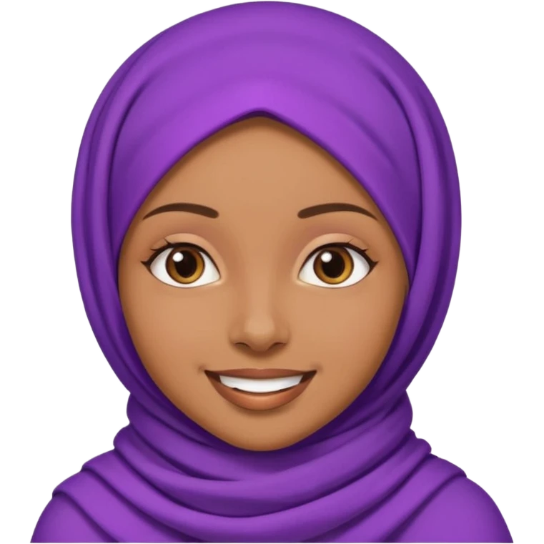 Brownskin girl with purple hijab emoji