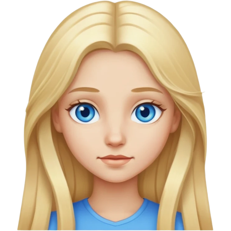 Blonde girl long hair blue eyes emoji