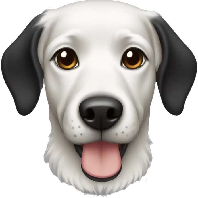 Black dog white chest emoji