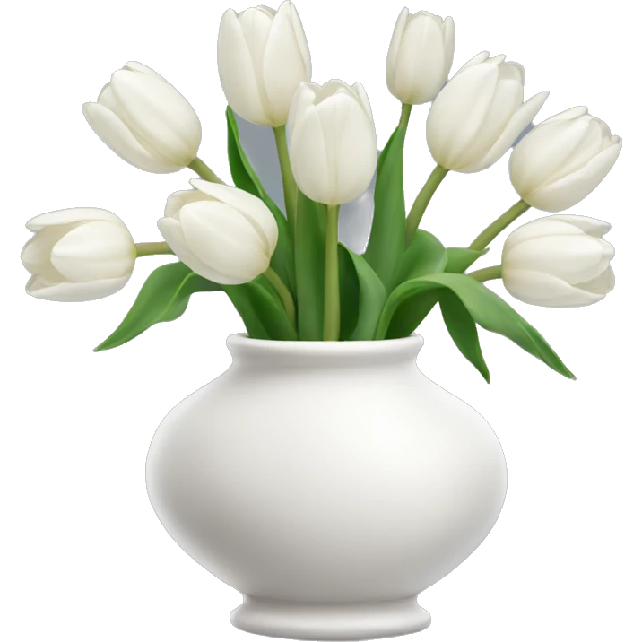 White tulips vase emoji