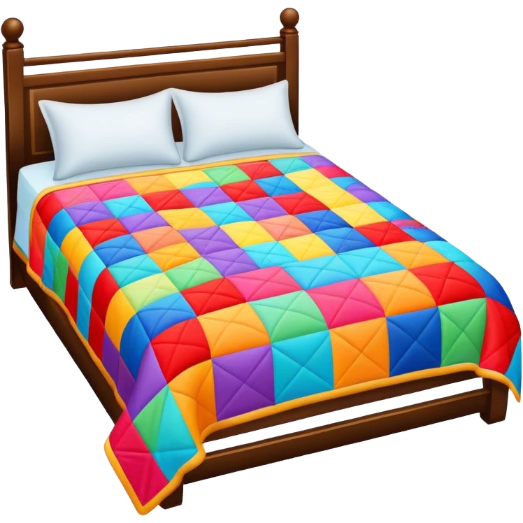 Make a bed with a quilt emoji