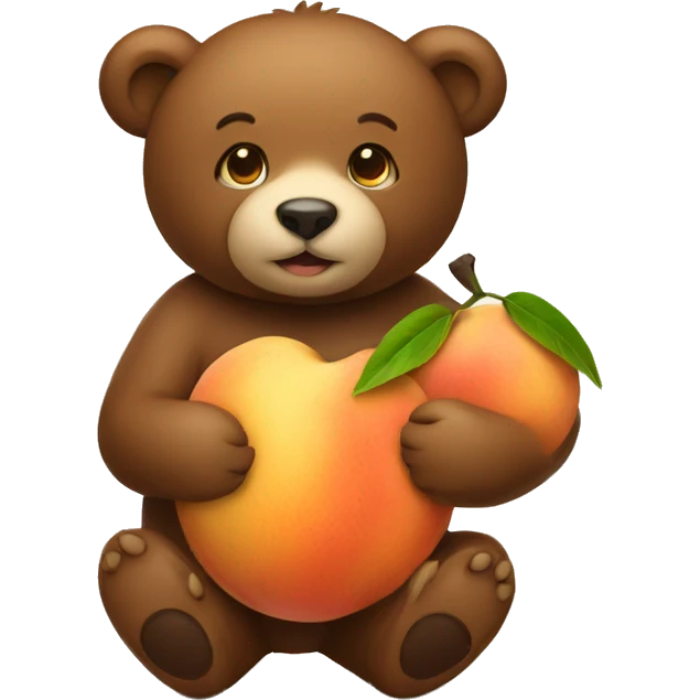 bear holding a peach emoji