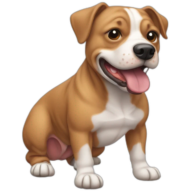 Mini bully perro salchicha marrón emoji