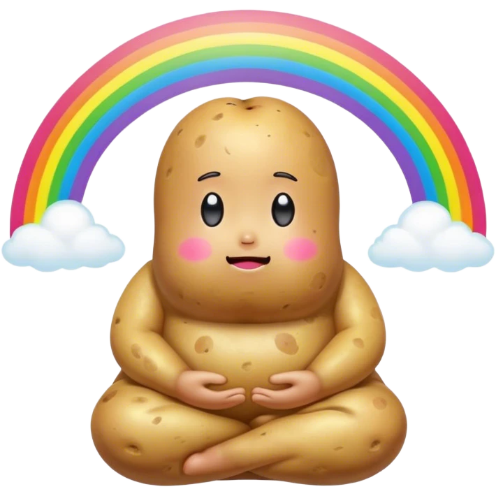 rainbow kawaii meditating potato emoji