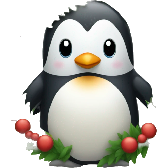penguin in a wreath emoji