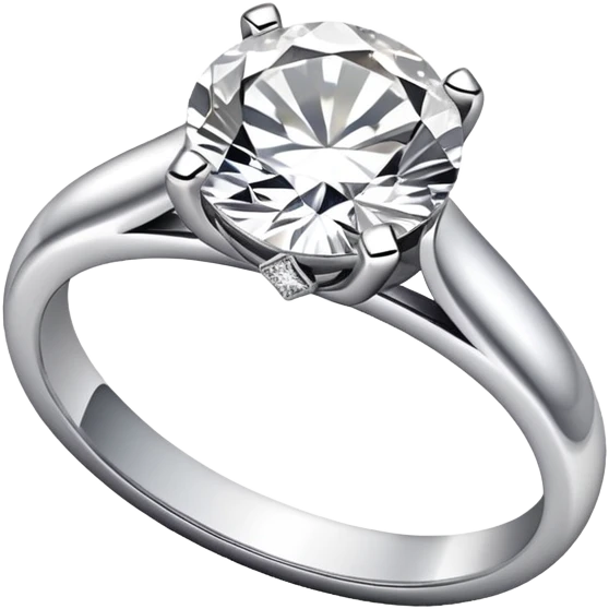 wedding ring with diamond silver emoji